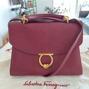 Ferragamo Margot Gancini Top Handle Bag - red